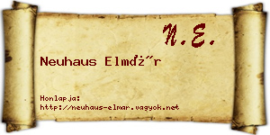 Neuhaus Elmár névjegykártya